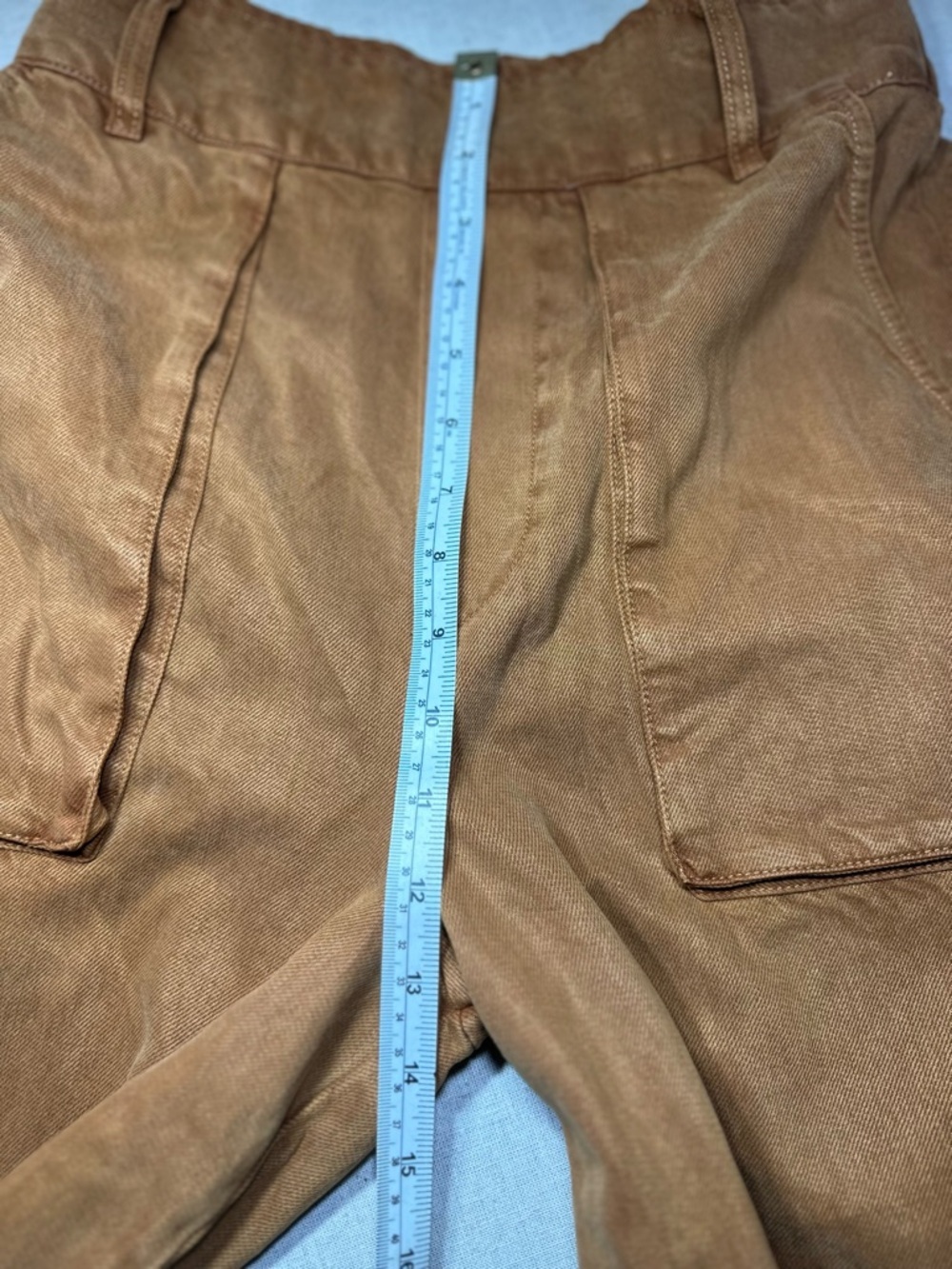 YFB Wide Leg Utility Pants in Rust Brown cropped pull on cotton women’s size M - Picture 5 of 7